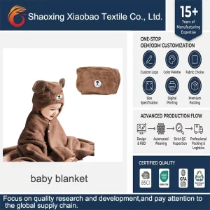 Fashion Design Baby Super Soft and Comfortable Blanket Fleece Hooded Baby Shawl Kids Wearable Blankets