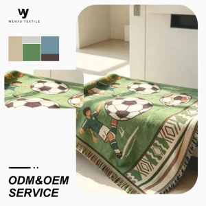 Fashion Home Textile Polyester Woven Trendy New Design Decorative Throw Jacquard Blanket for Living Room
