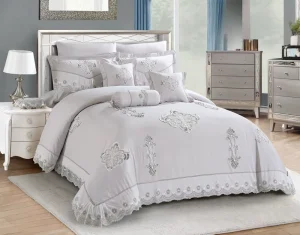 Fashion Luxury Household Polyester Fabric King Queen Size Hypoallergenic Eco Friendly Bedding Set