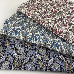 Fashion Paisley Printed Woven 100 Gsm 40s 100% Cotton Poplin Fabric for Shirts and Dress