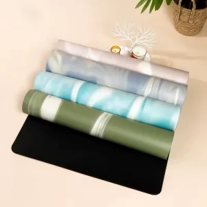 Fashion Pattern Marble Texture PU Natural Rubber Anti Slip Elastic Sweatproof Exercise Training Fitness Studio Practice Yoga Mat
