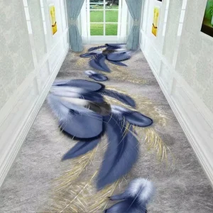 Fashion Printed Crystal Velvet Polyester Carpet Runner Rug Long Corridor Carpet Non Slip for Home Hotel Lobby Machine Made