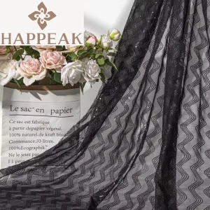 Fashion Sparkling Sequin Embroidered Tulle Fabric Metallic Lace for Garment Accessories and Women Apparel