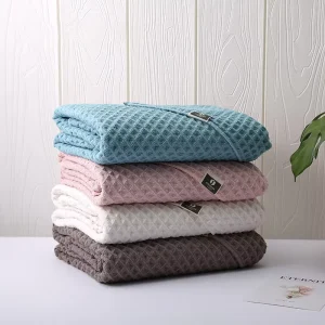 Fashion Waffle Towel Beach Custom Logo Microfiber Gift Box Set Waffle Bath Sheet Towel