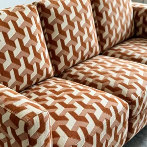 Fashionable Brown and White Jacquard Sofa Fabric Soft Plush Woven Fabric for Home Decor