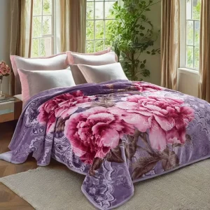 Fashionable New Design 2-7kg Custom Knitted 100% Polyester Bedding Mink Raschel Blanket