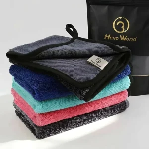 Fast Drying 600GSM Single Layer Twisted Loop Car Drying Towel Anti mold Microfiber Detailing Wash Cloth