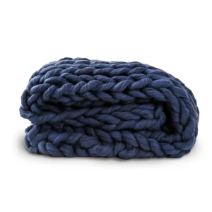 Fast Shipping Price 100% Polyester Knitted Throw Blankets with Chunky Nit Pattern for Sofa