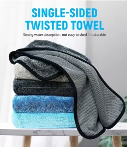 Fast Washing Scratch Free Single Layer Twist Loop Car Drying Towel Car Detail Towel Microfibre Microfiber Car Drying Towel