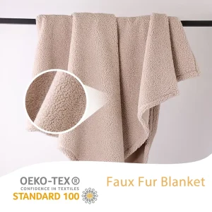 Faux Fur Blanket Oeko Tex Standard 30″*40″ 50″*60″ Washable Extra Soft Minky Fluffy Faux Fur Blanket for Holiday Gift