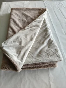 Faux Fur Knitted Striped Fleece Blanket Soft Warm Plush Throw for Bed Use Winter 100% Polyester Low MOQ Stock