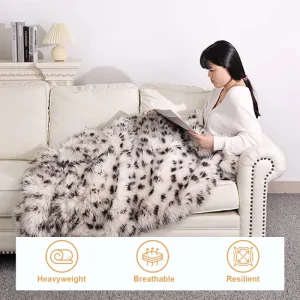 Faux Fur Solid Throw Blanket Machine Washable Soft Plush Warm Fluffy Thick Eco friendly Four Seasons Use for Living Room Sofas