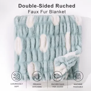 Faux Fur Throw Blanket Adult Multi scenario Adaptability Solid Color Full Size Throw Blanket