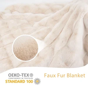 Faux Fur Throw Blanket Custom Ultra Soft Folded Sofa Couch Faux Fur Throw Bed Blanket for Winter