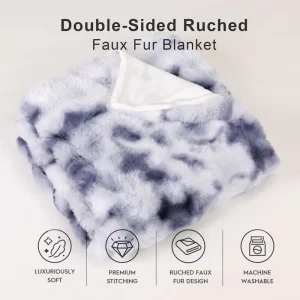 Faux Fur Throw Blanket European and American Style King Size Luxury Throw Blankets for Home Bathroom
