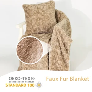 Faux Fur Throw Blanket Fashionable Smooth Touch Thickened Warm Fuzzy Faux Rabbit Fur Blankets for Bedrooms