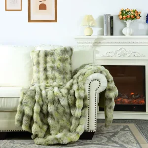 Faux Fur Throw Blanket Luxury Fluffy Extra Comfortable for Bed Living Room