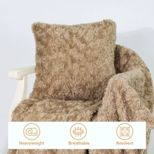 Faux Fur Throw Blanket Non shedding Double Side Luxury Fluffy Throw Blanket for Living Room