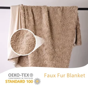 Faux Rabbit Fur Throw Blanket 100% Polyester Vintage Soft Comfortable Reversible Non Shedding Living Room Sofas Beds