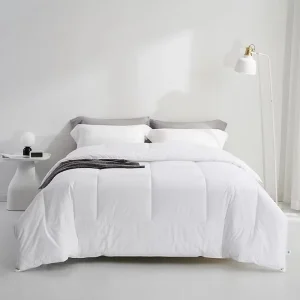 Feather Silk Cotton Quilt Luxury Hotel Duvet Insert 600G Plain White Comforter 100% Cotton Sateen Shell 200TC