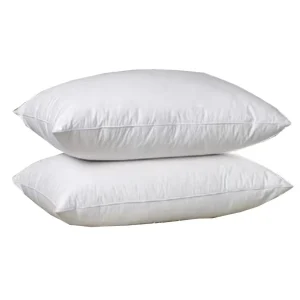 Feather Standard Queen 2 Pack Luxury Hotel Collection Goose Bed Pillows 600 Thread Count Cordless Firm Support Duck Filling