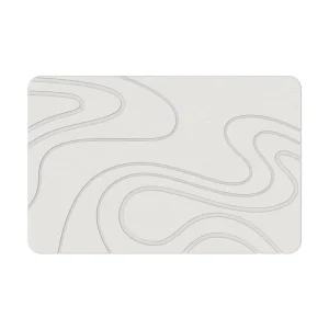 Feepop Quick Dry Non Slip Diatomite Shower Mat Super Water Absorbing Wave Design Dark Gray Modern Bath Room Home Furnishing