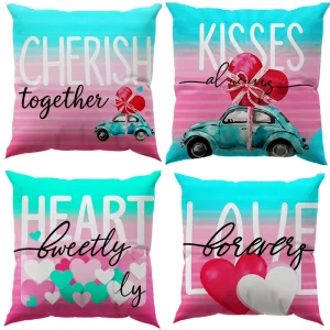 Festival Printed Cushion Cover Decorative Home Washable Valentine’s Day Sofa Pillowcase Cushion Pillow Case Cover for Decor Home