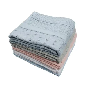 Festival Solid Baby Throw Blanket Boys Girls Soft Knitted Cotton Eco friendly Anti Bacteria European American Style