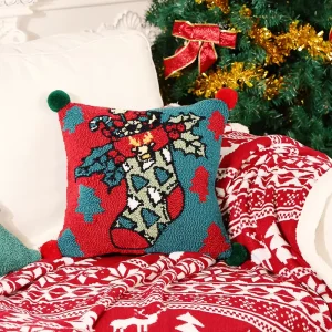 Festive Home Textiles Private Label BSCI OEKO TEX Certified Blanket Christmas Accent Throw Pillow