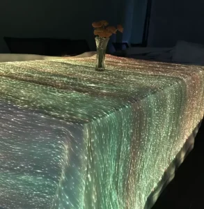 Fiber Optic Fabric Waterproof Table Cloth Luminous Table Runner