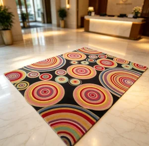 Fine Quality Bespoke Executive Lounge Handmade Wool Rug Premium Custom Size Contemporary Style Floor Decor
