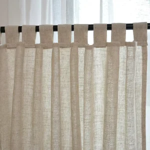 Finished Linen Cotton Sheer Half Curtains Solid Color Window Curtains Living Room