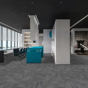 Fire Rated Fine Vertical Stripe Jacquard Modular Carpet Tiles Easy Installation Square Carpet for Modern Business Office Area