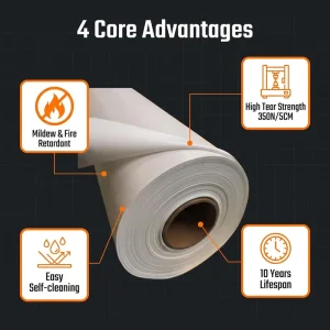 Fire Resistant Tarpaulin PVC Tent Cover Plain Style Woven Fabric with Flame Retardant Blackout Anti UV Features
