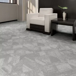 Fireproof Commercial Flooring Carpet Tiles Modern Geometric Multi Level Loop Pile for Office Carpet
