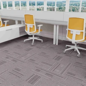 Fireproof Commercial Use Minimalist Modern Nylon Gray Brown Carpet Tiles with Geometric Design 50cm Square with PVC PU Backing