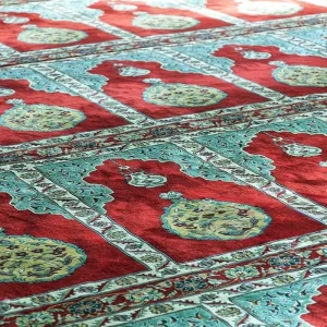 Fireproof Custom Printed High Pile Loop Pile Reversible Anti Slip Washable Mosque Carpet Masjid Wall to Wall for Masjid Room