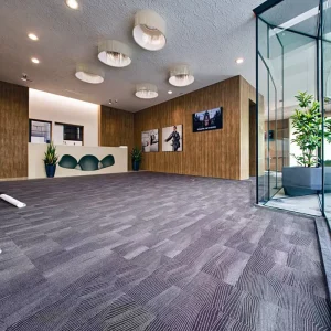 Fireproof Floral Cushioned Home & Commercial Use 100% Nylon Cut Pile Printed Carpet Tiles