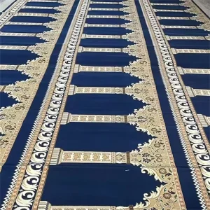 Fireproof Royal Church Carpet Anti Skip Wilton Prayer Carpet 100% Nylon Printed Pattern Loop Pile Wall to Wall Mosque Carpet