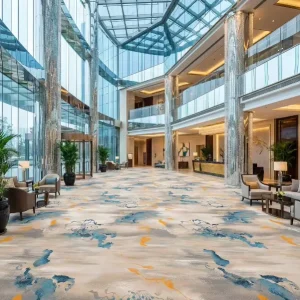 Fireproof Soundproof Axminster Hotel Carpet 80% Wool 20% Nylon Wall to Wall Abstract Design Banquet Hall Floor Rug