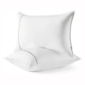 Firm Bed Pillows Luxury Hotel Diamond Strip Cover Fluffy Down Alternative Filling for Side Back Stomach Sleepers OEM