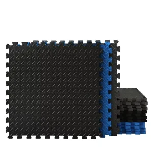 Fitness Puzzle Gym Floor Exercise Mat EVA Foam Anti-Slip Interlocking Tiles 12mm 1Pc 4 Sq Ft Gymnastics Taekwondo
