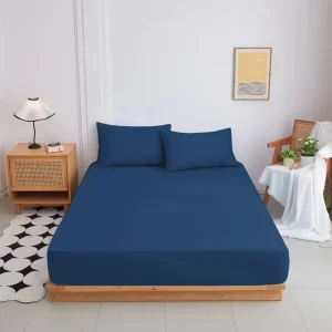 Fitted Sheet Solid Color Mattress Cover with Elastic Band Bed Sheet Single Double Queen Size Bedsheet