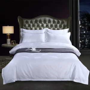 Five Star Hotel Bedding Set Jacquard Pattern Pillow Hand Embroidery Designs Four Season Plain Cotton Hotel Bed Sheets