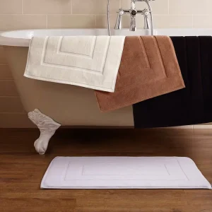 Five Star Hotel Jacquard Solid Color Cotton Bath Mat Non Slip Quick dry Thickened Absorbent Square Doormat