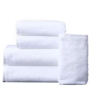 Five Star Hotel Quality Pure Cotton Bath Towel Thickened Oversized Solid White Color Knitted Washcloths for Swimming Bathing