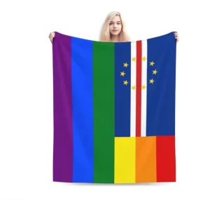 Flag of Cape Verde Fashion Flannel Sofa Blanket Household Siesta Blanket for All Seasons