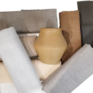 Flame Retardant Solid Color Sofa Fabric Thickened Polyester Linen Blend Cotton Linen Jute Canvas Linen Upholstery