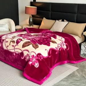 Flannel Blanket King Size 200*230 4kg Double Ply Soft Heavy Warm Mink Blanket Thick Raschel Bed Blanket for Winter Aut