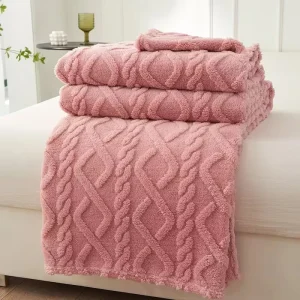 Flannel Fleece Throw Blankets Soft Adult Bed Cover Solid Color Tuff Blanket Winter Warm Stitch Fluffy Bedspread for Sofa Bedroom